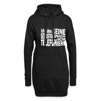 Ich führe keine Selbstgespräche ich Telefoniere - Hoodie-Kleid - Schwarz - Vorne