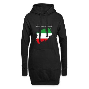 Nordrhein Westfalen Flagge Bundesland Umriss NRW - Hoodie-Kleid - Schwarz - Vorne