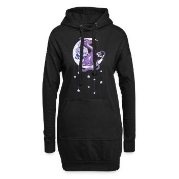 Vendel Dragon - der Mond - Hoodie-Kleid - Schwarz - Vorne