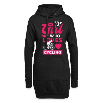 Juste une fille qui aime le vélo vélo de route - Sweat-shirt à capuche long Femme - noir - Devant