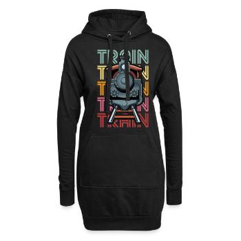 Zug Züge Zugliebhaber Shirt lustig Zug Shirt Eisen - Hoodie-Kleid - Schwarz - Vorne