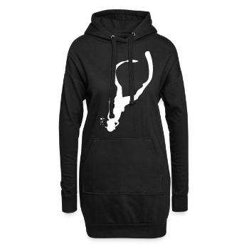 Taucher tauchen Apnoe Sporttaucher Wasser Meer - Hoodie-Kleid - Schwarz - Vorne