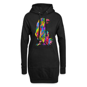 Eagle Colorful Vintage Rainbow Retro Bird - Hoodie Dress - black - Front