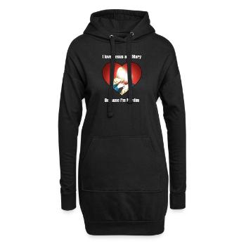 I Love Jesus weiß - Hoodie-Kleid - Schwarz - Vorne