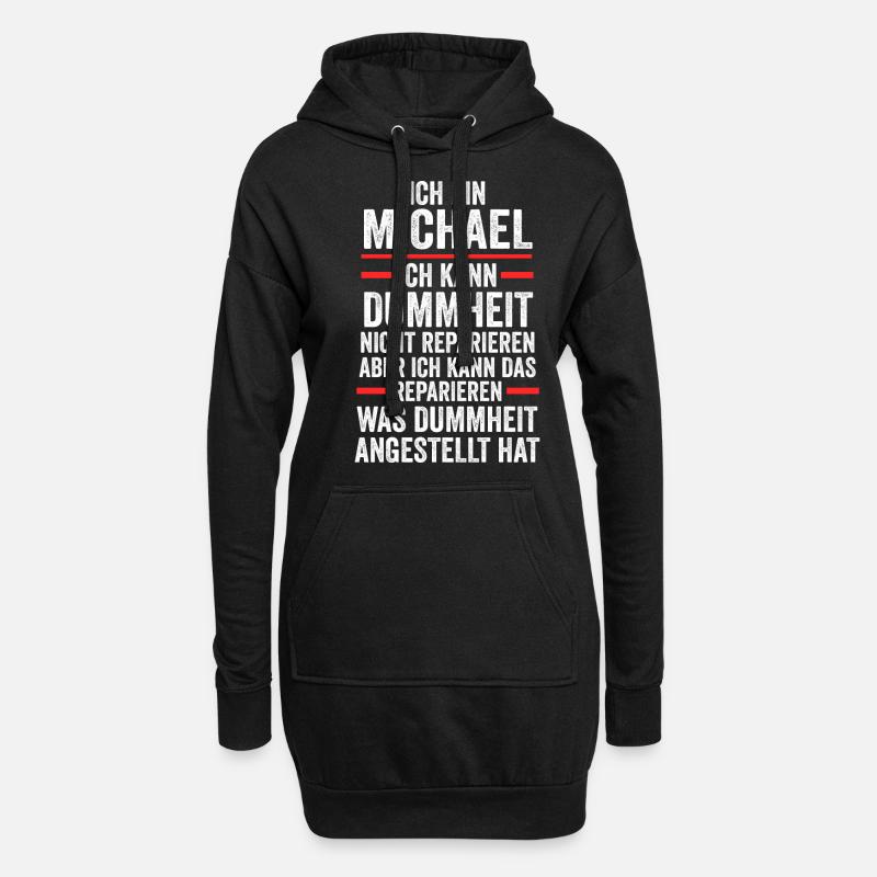 Michael - Hoodie-Kleid - Schwarz