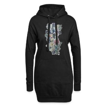 Kreuz Cross christlich - Hoodie-Kleid - Schwarz - Vorne