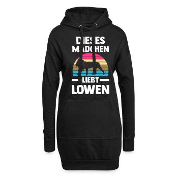 Löwe Löwen - Hoodie-Kleid - Schwarz - Vorne
