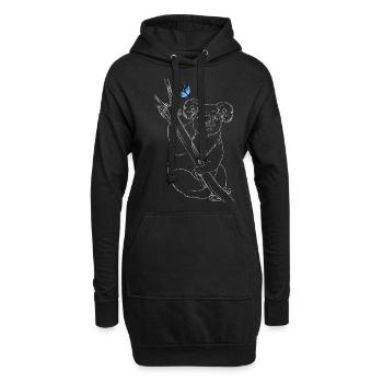 Koala mit Schmetterling - Hoodie-Kleid - Schwarz - Vorne