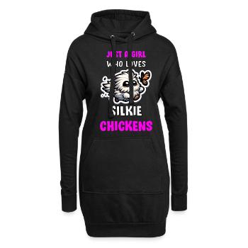 Juste une fille qui aime le poulet Silkies Silkie - Sweat-shirt à capuche long Femme - noir - Devant