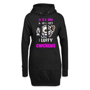 Nur ein Mädchen, das Fluffy Chickens Silkies liebt - Hoodie-Kleid - Schwarz - Vorne