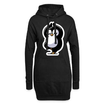 Pingouin de yoga - Sweat-shirt à capuche long Femme - noir - Devant