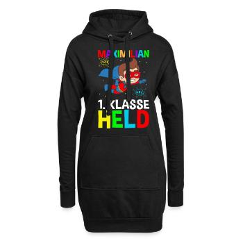 Schulkind Maximilian 1. Klasse Held - Hoodie-Kleid - Schwarz - Vorne
