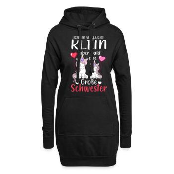 Ich Bin Vielleicht Klein Aber Bald Große Schwester - Hoodie-Kleid - Schwarz - Vorne