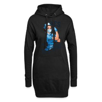Lustige Krankenschwester mit Humor - Hoodie-Kleid - Schwarz - Vorne