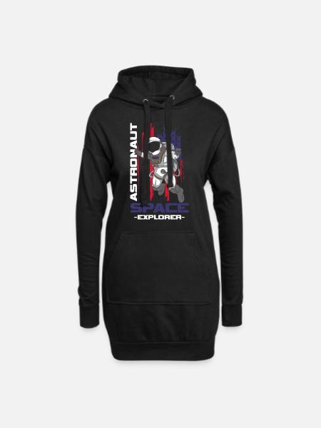 Astronaut Spacesuit Rocket - Hoodie Dress - black