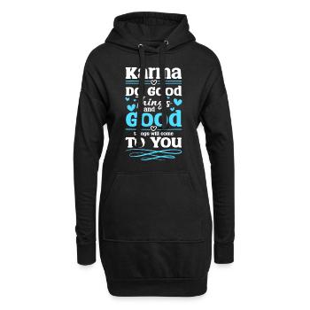 Le destin vit positivement - Sweat-shirt à capuche long Femme - noir - Devant