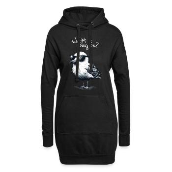 Watt is going on Coole Möwe Nordsee Spruch - Hoodie-Kleid - Schwarz - Vorne