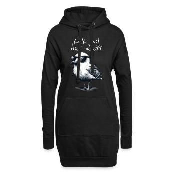 Kiek mol dat Watt Wattwanderer Möwe Spruch - Sweat-shirt à capuche long Femme - noir - Devant