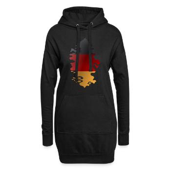 Deutschland Flagge Deutsche Fahne Used Look Heimat - Hoodie-Kleid - Schwarz - Vorne