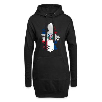 République dominicaine Drapeau Dom Rep Flag Trip - Sweat-shirt à capuche long Femme - noir - Devant