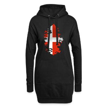 Danemark Drapeau Scandinavie Drapeau danois Voyage - Sweat-shirt à capuche long Femme - noir - Devant