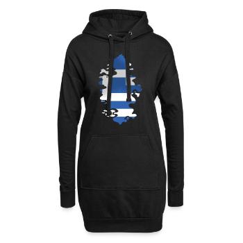 Griechenland Flagge Hellas Athen Griechische Fahne - Hoodie-Kleid - Schwarz - Vorne