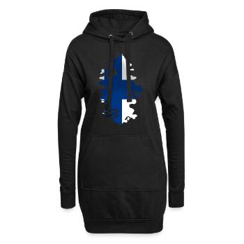 Finnland Flagge Suomi Finnische Fahne Used Look - Hoodie-Kleid - Schwarz - Vorne