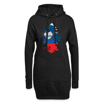 Slowenien Flagge Balkan Slowenische Fahne Vintage - Hoodie-Kleid - Schwarz - Vorne