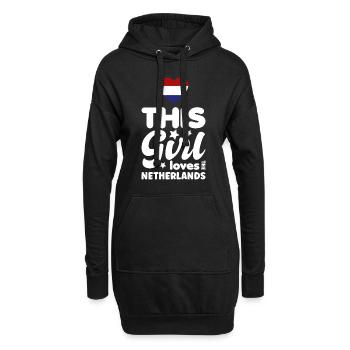 Pays-Bas Drapeau Hollande Drapeau néerlandais - Sweat-shirt à capuche long Femme - noir - Devant