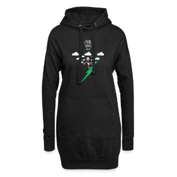 Hello World vlog_01 - Hoodie-Kleid - Schwarz - Vorne
