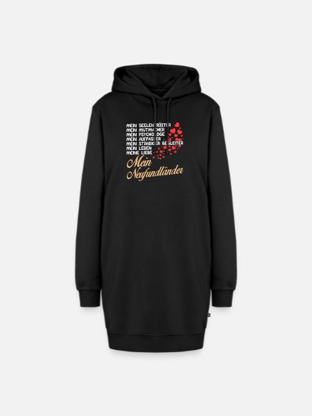 Neufundländer - Mein - Hoodie-Kleid - Schwarz
