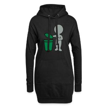 Mülleimer mann 3c - Hoodie-Kleid - Schwarz - Vorne