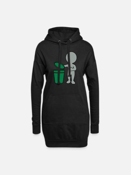 Mülleimer mann 3c - Hoodie-Kleid - Schwarz