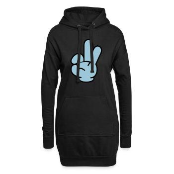hand_comic_02 - Sweat-shirt à capuche long Femme - noir - Devant