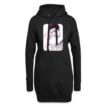 Clown triste - Sweat-shirt à capuche long Femme - noir - Devant