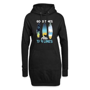 Bräunungsstreifen Dunkel coole shirts ch / at - Hoodie-Kleid - Schwarz - Vorne