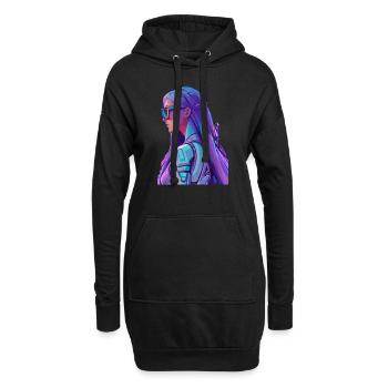 Space Fighter - Hoodie-Kleid - Schwarz - Vorne