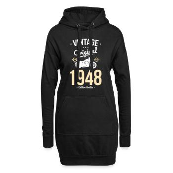 Anniversaire 75 ans - Vintage 1948 Original - Sweat-shirt à capuche long Femme - noir - Devant