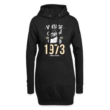Anniversaire 50 ans - Vintage 1973 Original - Sweat-shirt à capuche long Femme - noir - Devant