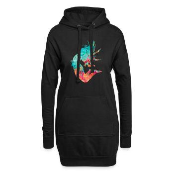 Danseur PopArt - Sweat-shirt à capuche long Femme - noir - Devant