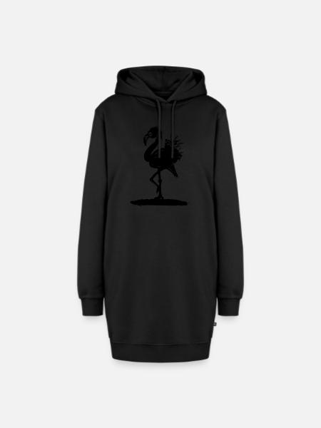 FARMER Flamingo CLAN - Hoodie-Kleid - Schwarz
