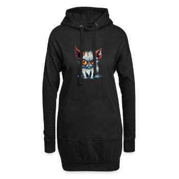 Ougo the streum - Hoodie-Kleid - Schwarz - Vorne