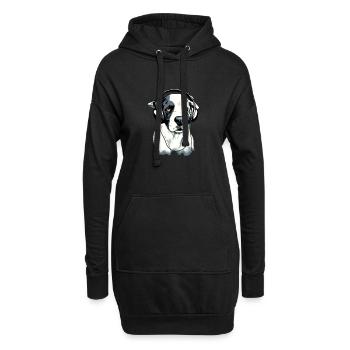 Rexo, der audiophile Hund - Hoodie-Kleid - Schwarz - Vorne