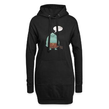 Idioten-Troll - Hoodie-Kleid - Schwarz - Vorne