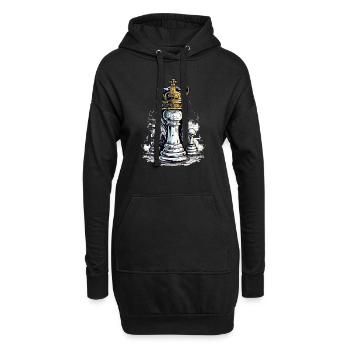 Le pion déguisé en roi - Sweat-shirt à capuche long Femme - noir - Devant