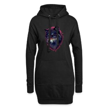 Wolf - Hoodie-Kleid - Schwarz - Vorne