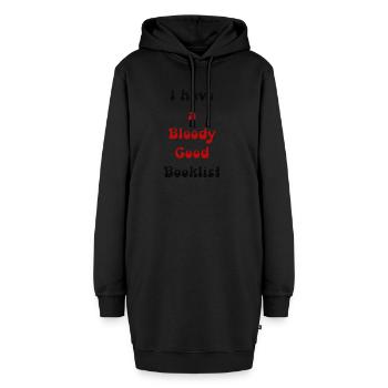 Ich habe eine verdammt gute Bücherliste - Hoodie-Kleid - Schwarz - Vorne - AI Model Female 172 light (172cm)