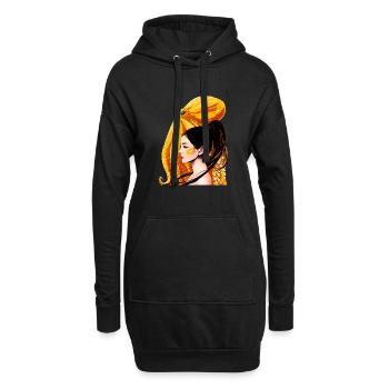 Yellow-ringed octopus - Sweat-shirt à capuche long Femme - noir - Devant