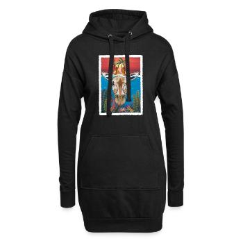 Giraffe unter Wasser 2 - Hoodie-Kleid - Schwarz - Vorne
