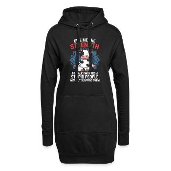 gib mir die Kraft, von dumm wegzugehen - Hoodie-Kleid - Schwarz - Vorne